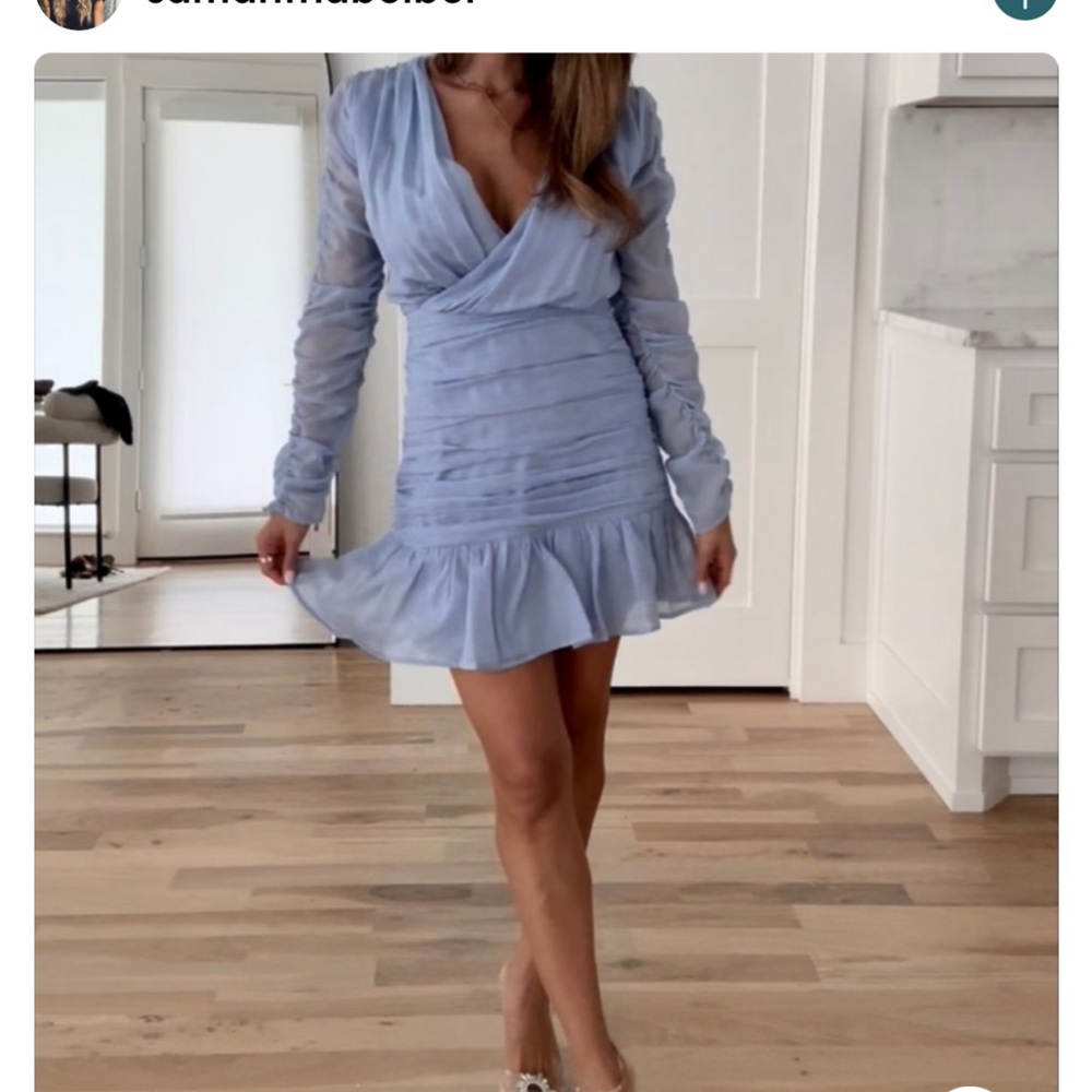 Abercrombie Light Blue Ruched Dress